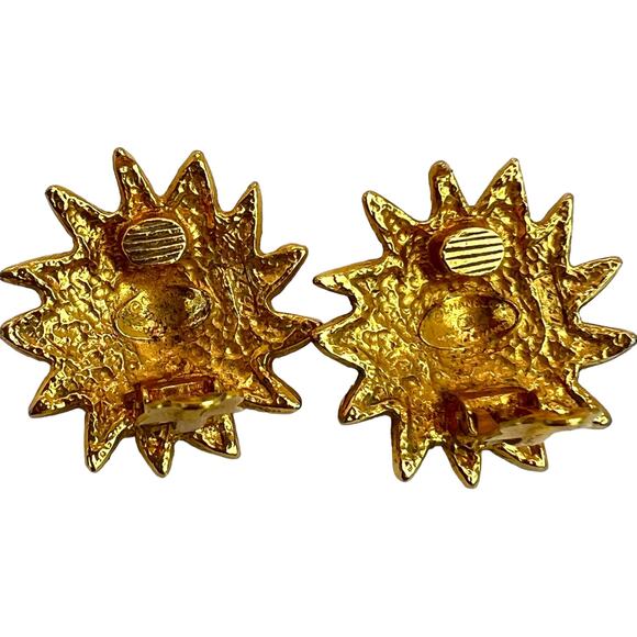 Chanel Vintage Sun Lion Clip-On Earrings - Picture 3 of 7